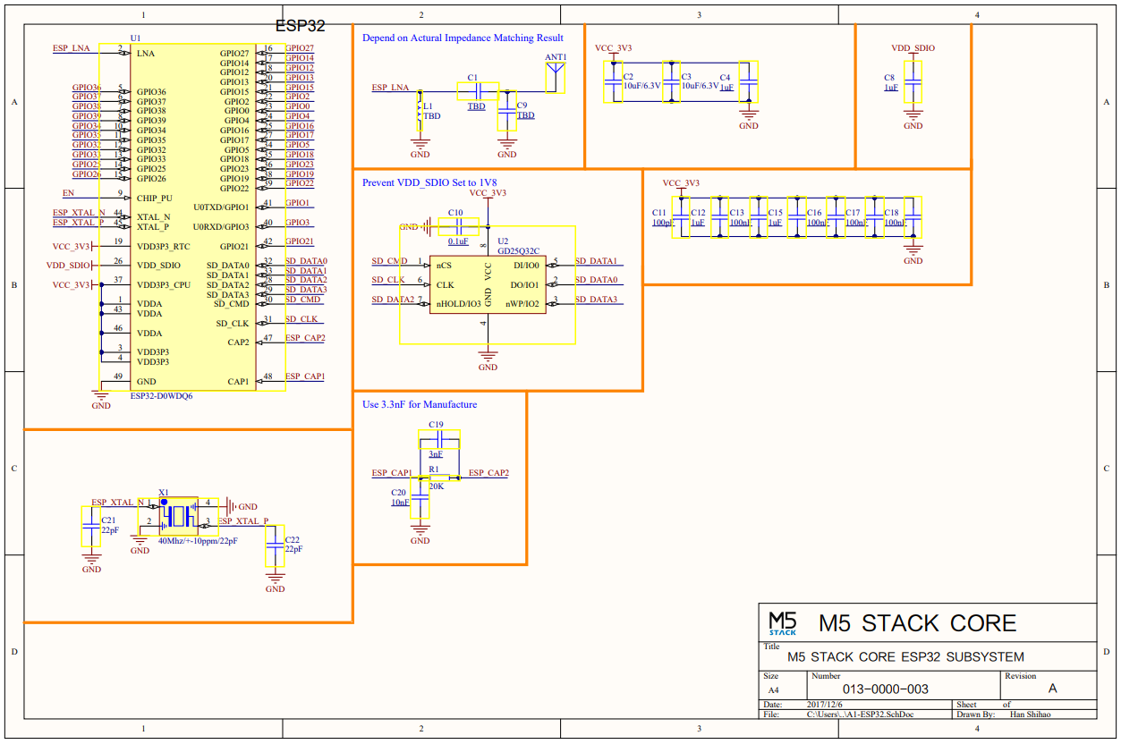 M5Stack FIRE 物联网开发套件 (PSRAM) V2.6