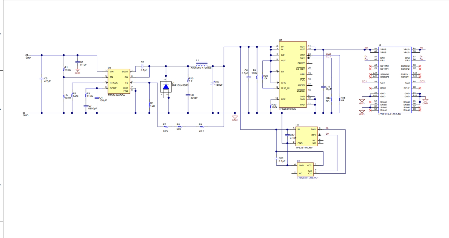 USB-C DFP 5V3A Car 车载充电器参考设计