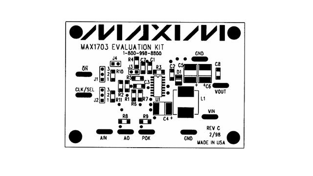 MAX1703评估板：高效电源管理电路板