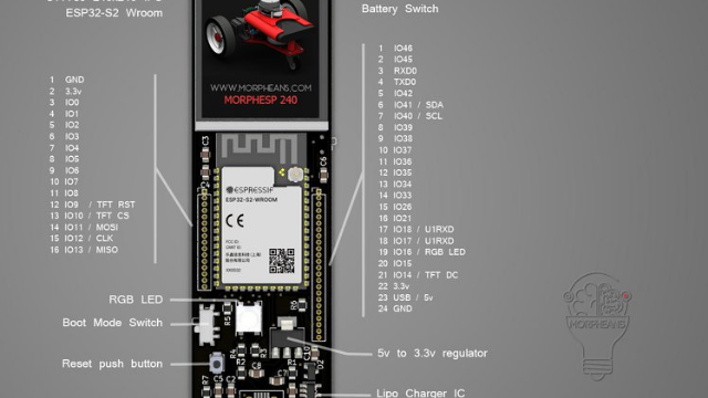 兼容Arduino和CircuitPython的开放式硬件ESP32-S2开发板 - MorphESP 240